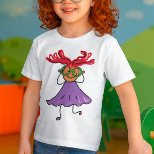 T-shirt Fille avec de grosses lunettes