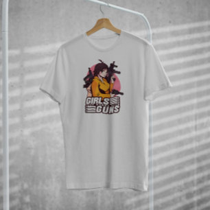 T-shirt Fille avec des armes à feu Anime