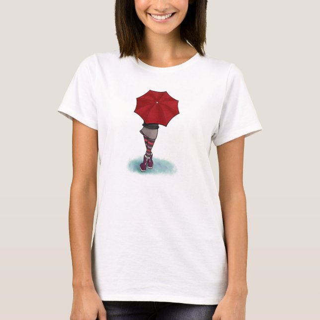 T-shirt fille avec des parapluies (Devant)