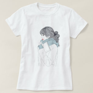 T-shirt Fille avec foulard et livre