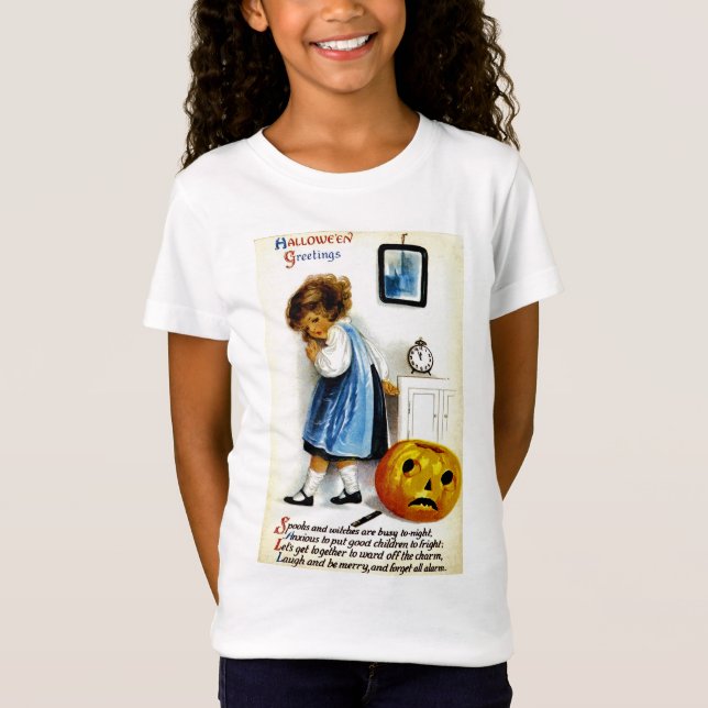T-Shirt Fille avec Jack o' Lantern (Devant)