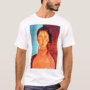 T-shirt Fille avec Pigtails, Modigliani