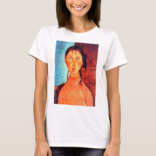 T-shirt Fille avec Pigtails, Modigliani (Devant)