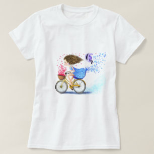 T-shirt fille avec vélo