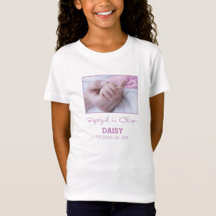 T-Shirt Fille Baptême Félicitations pour Baby Personnalisé