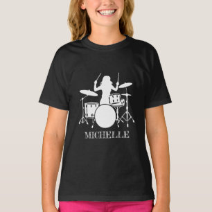 T-shirt Fille batteur personnalisée   Cadeau de batteur de