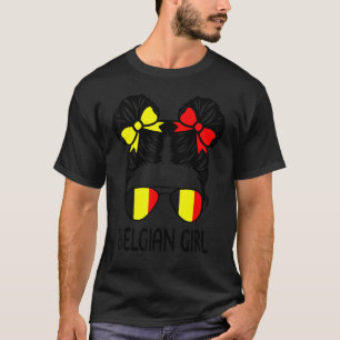T-shirt Fille Belge Cheveux Décoiffés Fierté Belgique Patr