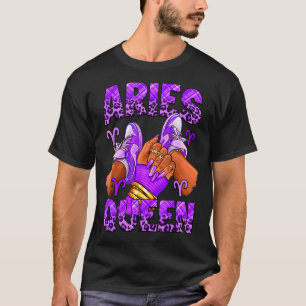 T-shirt Fille Bélier anniversaire zodiaque afro reine bask