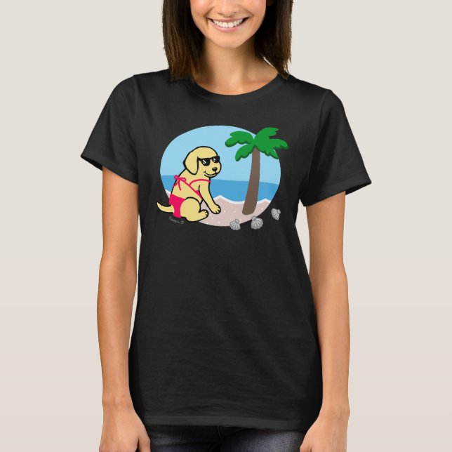 T-shirt Fille Bikini du Labrador jaune (Devant)