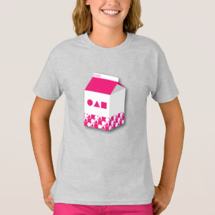 T-shirt fille boîte de lait Cercle, Triangle et Ca