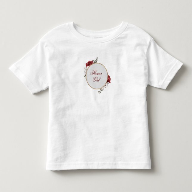 T-shirt fille Burgundy Blush & White Roses (Devant)