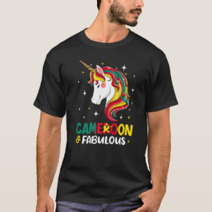 T-shirt Fille Camerounaises Cameroun Drapeau Unicorn Femme
