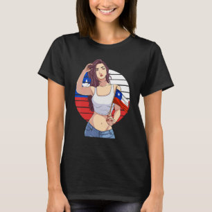 T-shirt Fille chilienne Fierté latino Drapeau du Chili Fiè