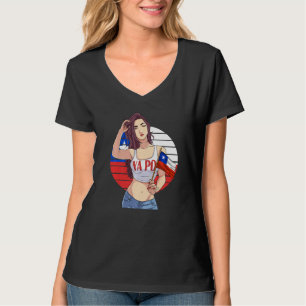 T-shirt Fille chilienne Fierté latino Drapeau du Chili Fiè