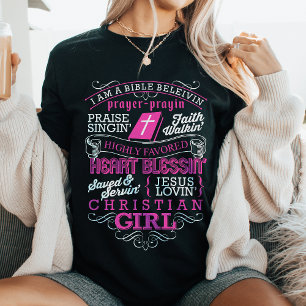 T-shirt Fille chrétienne croyant à la Bible Foi religieuse