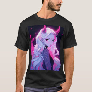 T-shirt Fille d'anime Rose Chaud Succube Koakuma Petit Dia
