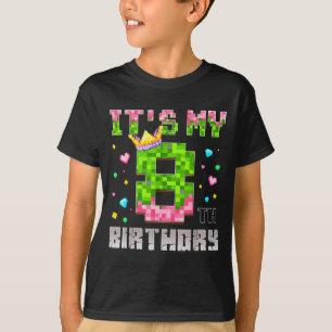 T-shirt fille d'anniversaire 8ème anniversaire jeu