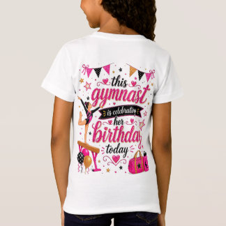 T-Shirt Fille d'anniversaire de gymnastique double face Sp