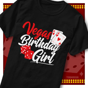 T-shirt Fille d'anniversaire de Vegas Cartes de casino Dés