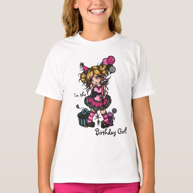 T-shirt Fille d'anniversaire Fairy Zebra Imprimer Princess (Devant)