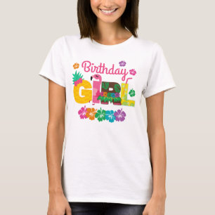 T-shirt Fille d'anniversaire Hawaiian Luau été
