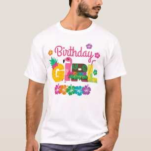 T-shirt Fille d'anniversaire Hawaiian Luau été