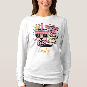 T-shirt Fille d'anniversaire propulsée par Boba Bubble Tea