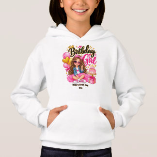 T-Shirt Fille d'Anniversaire Rose et Or Mignon 