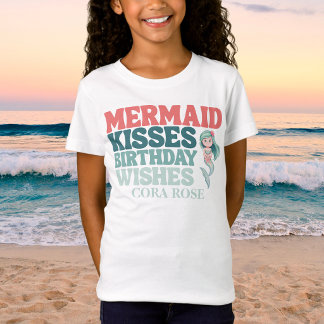 T-Shirt Fille d'anniversaire sirène sous la mer
