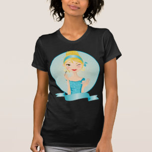 T-shirt Fille dans le bleu