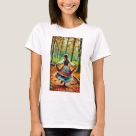 T-shirt fille dansante en forêt