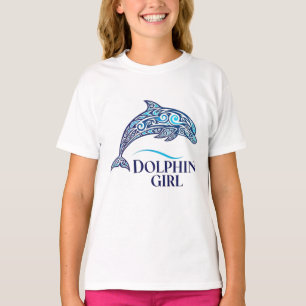 T-shirt Fille Dauphin Amoureuse de l'Océan Graphique