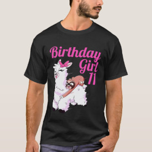 T-shirt Fille de 11 ans pour son anniversaire Sloth Riding