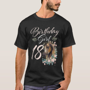 T-shirt Fille de 18 ans anniversaire Cheval 18 ans Bday