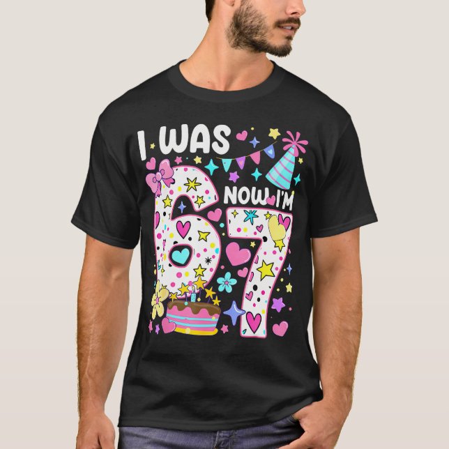 T-shirt Fille de 7 ans d'anniversaire Drôle Six Sept J'ava (Devant)