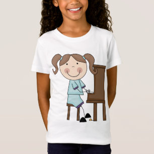 T-Shirt Fille de bâton jouant le piano