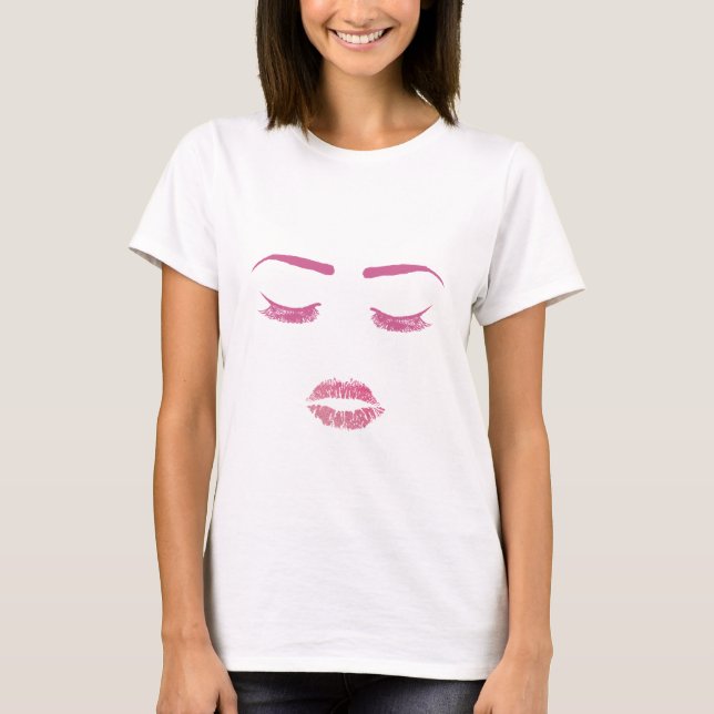 T-shirt Fille de beauté de mèches et de fronts de lèvres (Devant)