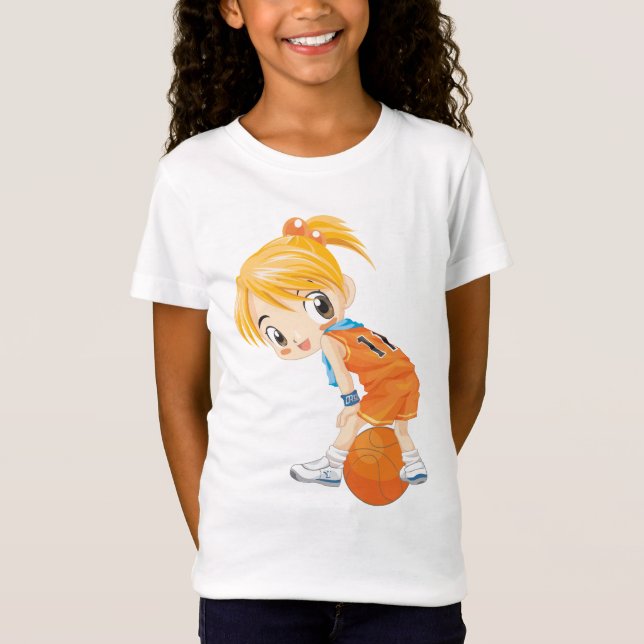 T-Shirt fille de boule de panier (Devant)