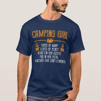 T-shirt Fille de camping détestée par beaucoup aimée par b