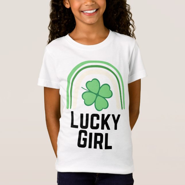 T-shirt fille de chance pour enfants (Devant)