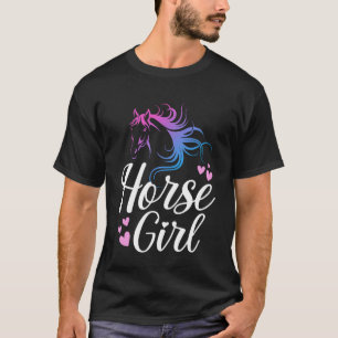 T-shirt Fille de cheval Dégradé Tête Équestre Amour Occide