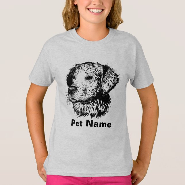 t-shirt fille de chien en peluche (Devant)