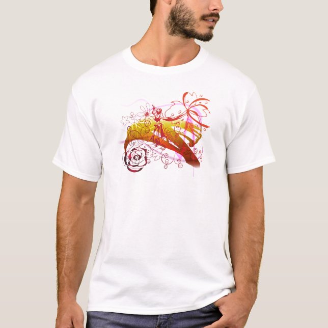T-shirt fille de danse polynésienne - fleurs (Devant)