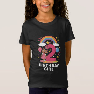 T-Shirt Fille de deux ans anniversaire Fille mignonne 2ème