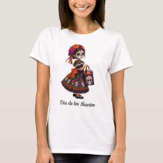 T-shirt Fille de Dia de los Muertos