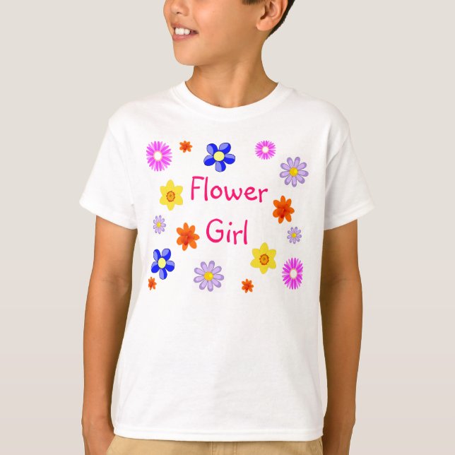 T-shirt fille de fleurs (Devant)