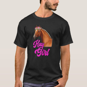 T-shirt Fille de foin Équitation Course Équestre Fille S