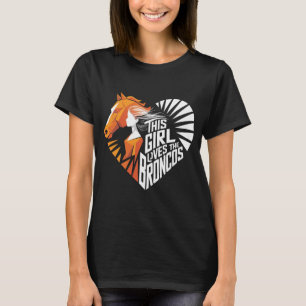 T-shirt Fille de football de Denver Chemise de cœur Jour d
