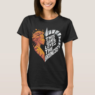 T-shirt Fille de football de Denver Cœur Jolie Amoureuse d