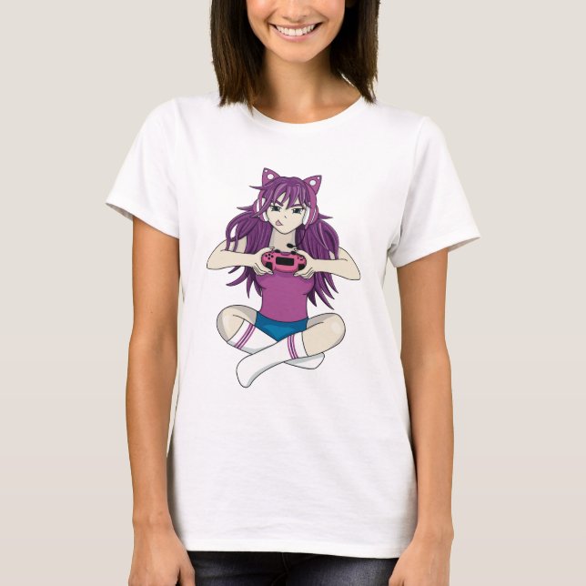T-shirt fille de gamer Anime (Devant)